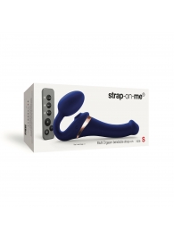Синий безремневой страпон Multi Orgasm Size S с клиторальной стимуляцией - Strap-on-me - купить с доставкой в Орске
