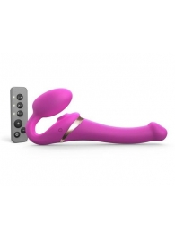 Ярко-розовый безремневой страпон Multi Orgasm Size S с клиторальной стимуляцией - Strap-on-me - купить с доставкой в Орске