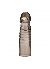 Дымчатая насадка-удлинитель Ribbed Realistic Penis Enhancing Sleeve Extension - 15,2 см. - BlueLine - в Орске купить с доставкой