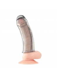 Текстурированная насадка на пенис Clear Textured Penis Enhancing Sleeve Extension - 16,5 см. - BlueLine - в Орске купить с доставкой