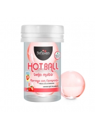 Лубрикант на масляной основе Hot Ball Beija Muito с ароматом клубники и шампанского (2 шарика по 3 гр.) - HotFlowers - купить с доставкой в Орске