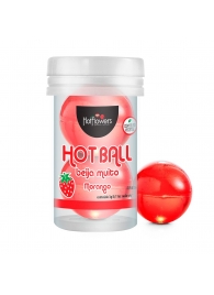 Лубрикант на масляной основе Hot Ball Beija Muito с ароматом клубники (2 шарика по 3 гр.) - HotFlowers - купить с доставкой в Орске