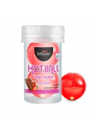 Лубрикант на масляной основе Hot Ball Beija Muito с ароматом шоколада и клубники (2 шарика по 3 гр.) - HotFlowers - купить с доставкой в Орске