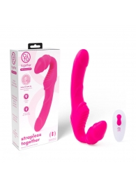 Розовый безремневой страпон на радиоуправлении Strapless Together - 22 см. - Together Toy - купить с доставкой в Орске