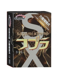 Суженные к основанию презервативы Sagami Xtreme COBRA - 3 шт. - Sagami - купить с доставкой в Орске