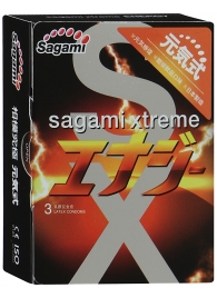 Презервативы Sagami Xtreme ENERGY с ароматом энергетика - 3 шт. - Sagami - купить с доставкой в Орске