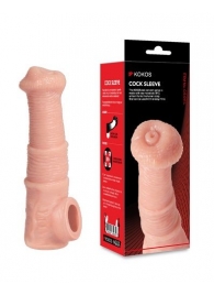 Телесная фантазийная насадка на член Cock Sleeve Size M - KOKOS - в Орске купить с доставкой