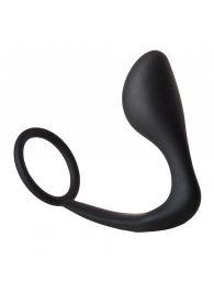 Черное эрекционное кольцо с анальной пробкой Anal Plug With Cockring - Dream Toys - в Орске купить с доставкой