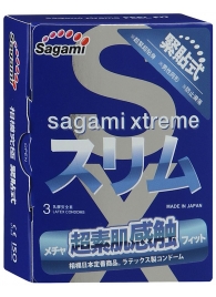 Розовые презервативы Sagami Xtreme FEEL FIT 3D - 3 шт. - Sagami - купить с доставкой в Орске