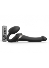 Черный безремневой страпон Multi Orgasm Size S с клиторальной стимуляцией - Strap-on-me - купить с доставкой в Орске