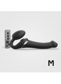 Черный безремневой страпон Multi Orgasm Size M с клиторальной стимуляцией - Strap-on-me - купить с доставкой в Орске