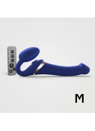Синий безремневой страпон Multi Orgasm Size M с клиторальной стимуляцией - Strap-on-me - купить с доставкой в Орске
