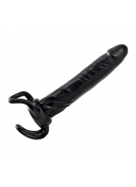 Чёрная насадка-фаллос для двойного проникновения INFLATABLE DILDO SLIM DONG  - 13,5 см. - Toyz4lovers - в Орске купить с доставкой