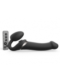 Черный безремневой страпон Multi Orgasm Size L с клиторальной стимуляцией - Strap-on-me - купить с доставкой в Орске