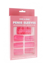 Набор из 7 розовых насадок на пенис ONE-A-DAY PENIS SLEEVES PINK - Seven Creations - в Орске купить с доставкой