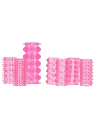 Набор из 7 розовых насадок на пенис ONE-A-DAY PENIS SLEEVES PINK - Seven Creations - в Орске купить с доставкой