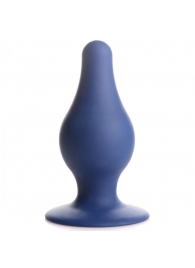 Синяя анальная пробка Squeezable Tapered Large Anal Plug - 10,4 см. - XR Brands