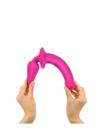 Ярко-розовый двусторонний фаллоимитатор Switch Plug-In Semi-Realistic Size L - Strap-on-me купить с доставкой в интернет-магазине Orgasmix в Орске Ярко-розовый двусторонний фаллоимитатор Switch Plug-In Semi-Realistic Size L - Strap-on-me