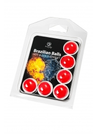 Набор из 6 шариков с массажным маслом Brazilian Balls с охлаждающим и разогревающим эффектом - Secret Play - купить с доставкой в Орске