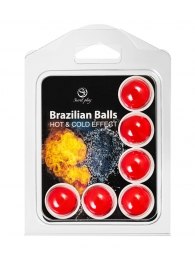 Набор из 6 шариков с массажным маслом Brazilian Balls с охлаждающим и разогревающим эффектом - Secret Play - купить с доставкой в Орске