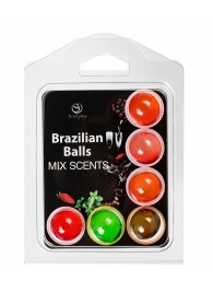 Набор из 6 шариков с ароматизированными массажными маслами Brazilian Balls - Secret Play - купить с доставкой в Орске