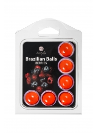 Набор из 6 шариков с массажным маслом Brazilian Balls с ароматом ягод - Secret Play - купить с доставкой в Орске