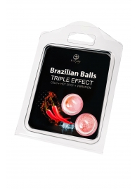 Набор из 2 шариков с массажным маслом Brazilian Balls с тройным эффектом - Secret Play - купить с доставкой в Орске