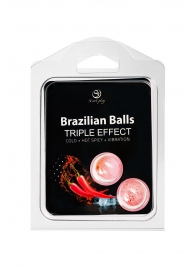 Набор из 2 шариков с массажным маслом Brazilian Balls с тройным эффектом - Secret Play - купить с доставкой в Орске