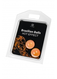 Набор из 2 шариков с массажным маслом Brazilian Balls с разогревающим эффектом - Secret Play - купить с доставкой в Орске