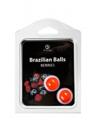 Набор из 2 шариков с массажным маслом Brazilian Balls с ароматом ягод - Secret Play - купить с доставкой в Орске