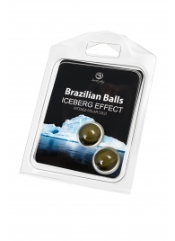 Набор из 2 шариков с массажным маслом Brazilian Balls с ледяным эффектом - Secret Play - купить с доставкой в Орске