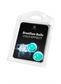 Набор из 2 шариков с массажным маслом Brazilian Balls с охлаждающим эффектом - Secret Play - купить с доставкой в Орске