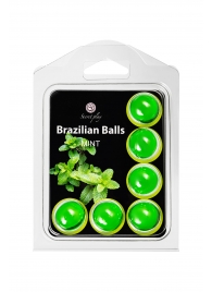 Набор из 6 шариков с массажным маслом Brazilian Balls с ароматом мяты - Secret Play - купить с доставкой в Орске