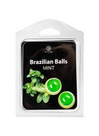 Набор из 2 шариков с массажным маслом Brazilian Balls с ароматом мяты - Secret Play - купить с доставкой в Орске