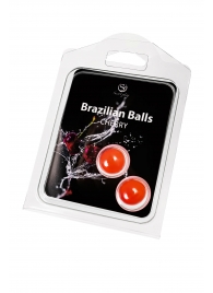 Набор из 2 шариков с массажным маслом Brazilian Balls с ароматом вишни - Secret Play - купить с доставкой в Орске