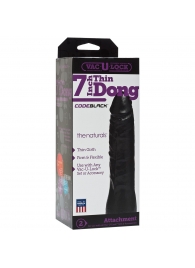 Насадка-фаллоимитатор для страпон-систем Vac-U-Lock CodeBlack 7 Inch Thin Dong - 18,3 см. - Doc Johnson - купить с доставкой в Орске