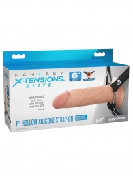 Полый страпон на ремнях 6’’ Hollow Silicone Strap-on - Pipedream - купить с доставкой в Орске