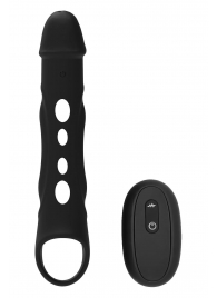 Черная насадка-удлинитель Vibrating Extender With Remote с вибрацией - Dream Toys - в Орске купить с доставкой