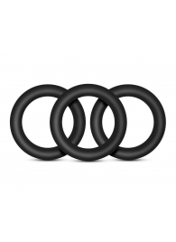 Набор из 3 черных эрекционных колец Black Small Penis Rings - Blush Novelties - в Орске купить с доставкой