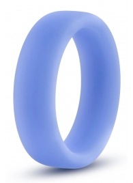 Голубое люминесцентное кольцо Silicone Glo Cock Ring - Blush Novelties - в Орске купить с доставкой