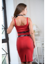 Черно-серебристая портупея-юбка plus size с цепочками - БДСМ Арсенал - купить с доставкой в Орске