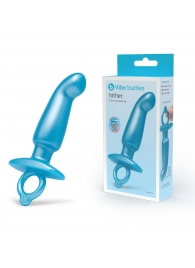 Голубая анальная пробка для массажа простаты Hither Silicone Prostate Plug - 14,3 см. - b-Vibe - в Орске купить с доставкой