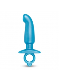 Голубая анальная пробка для массажа простаты Hither Silicone Prostate Plug - 14,3 см. - b-Vibe - в Орске купить с доставкой