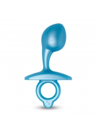 Голубая анальная пробка для массажа простаты Bulb Silicone Prostate Plug - 10,7 см. - b-Vibe - в Орске купить с доставкой