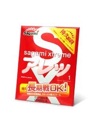 Утолщенный презерватив Sagami Xtreme FEEL LONG с точками - 1 шт. - Sagami - купить с доставкой в Орске