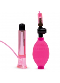 Розовый вакуумный стимулятор для клитора с вибрацией Vibrating Clitoral Pump with Quick Release - Lux Fetish