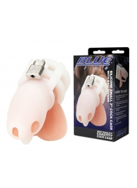 Белая клетка для пениса Silicone Small 2 in Cock Cage With Ball Divider - BlueLine - купить с доставкой в Орске