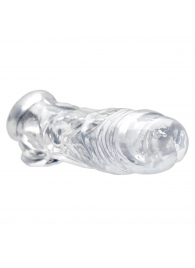 Прозрачная насадка для увеличения члена Realistic Clear Penis Enhancer and Ball Stretcher - 20,3 см. - XR Brands - в Орске купить с доставкой