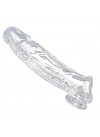Прозрачная насадка для увеличения члена Realistic Clear Penis Enhancer and Ball Stretcher - 20,3 см. - XR Brands - в Орске купить с доставкой