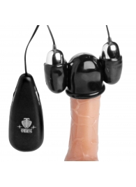 Черная стимулирующая насадка для головки полового члена Multi Speed Vibrating Penis Head Teaser - XR Brands - в Орске купить с доставкой